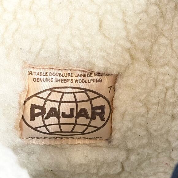 Pajar Canada Suede Shearling Lined Black Boots Size 6.5 - Picture 9 of 10